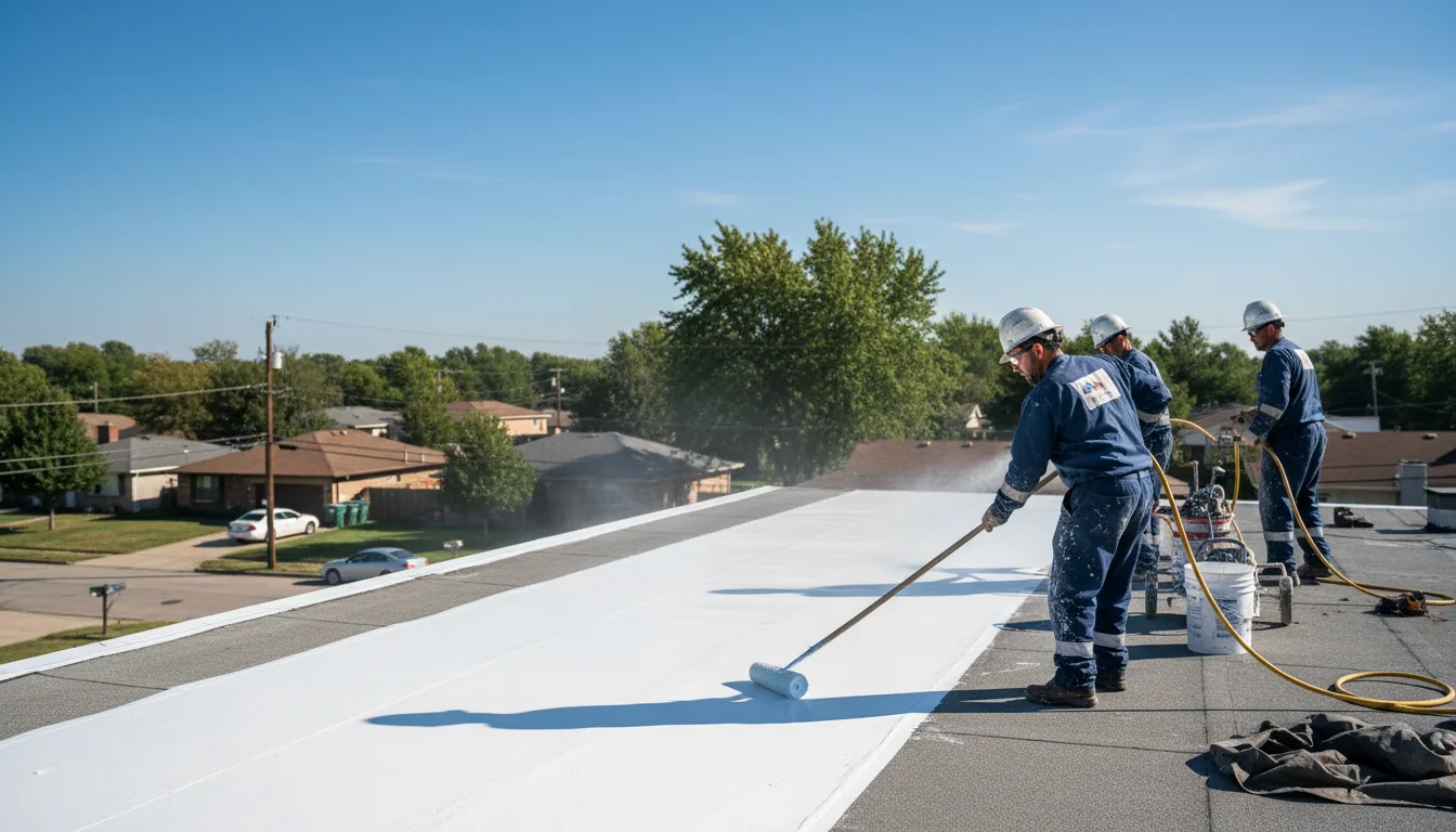 Commercial roof coating in Keenes, IL near me